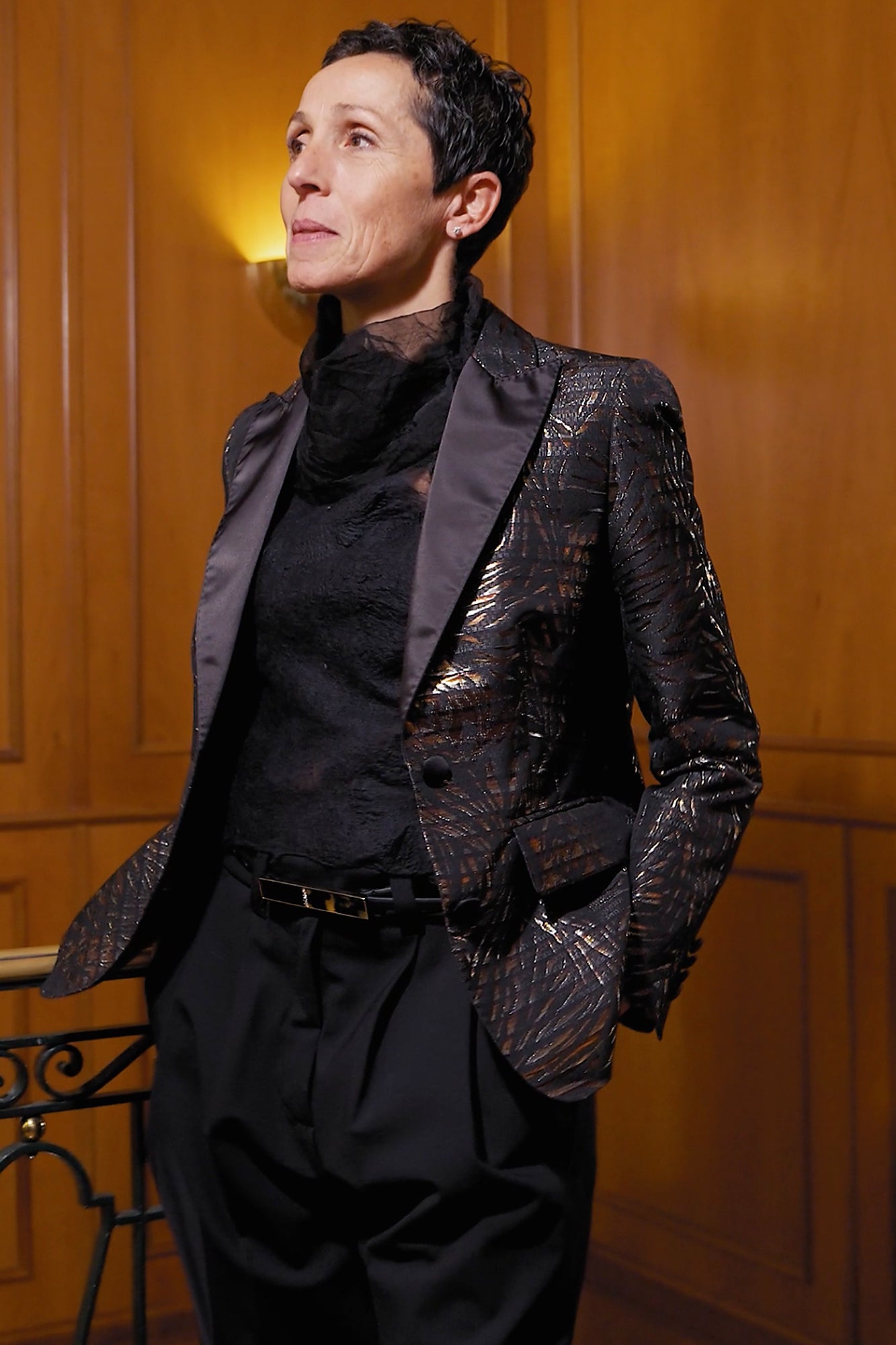 Blazer Jacquard Nero