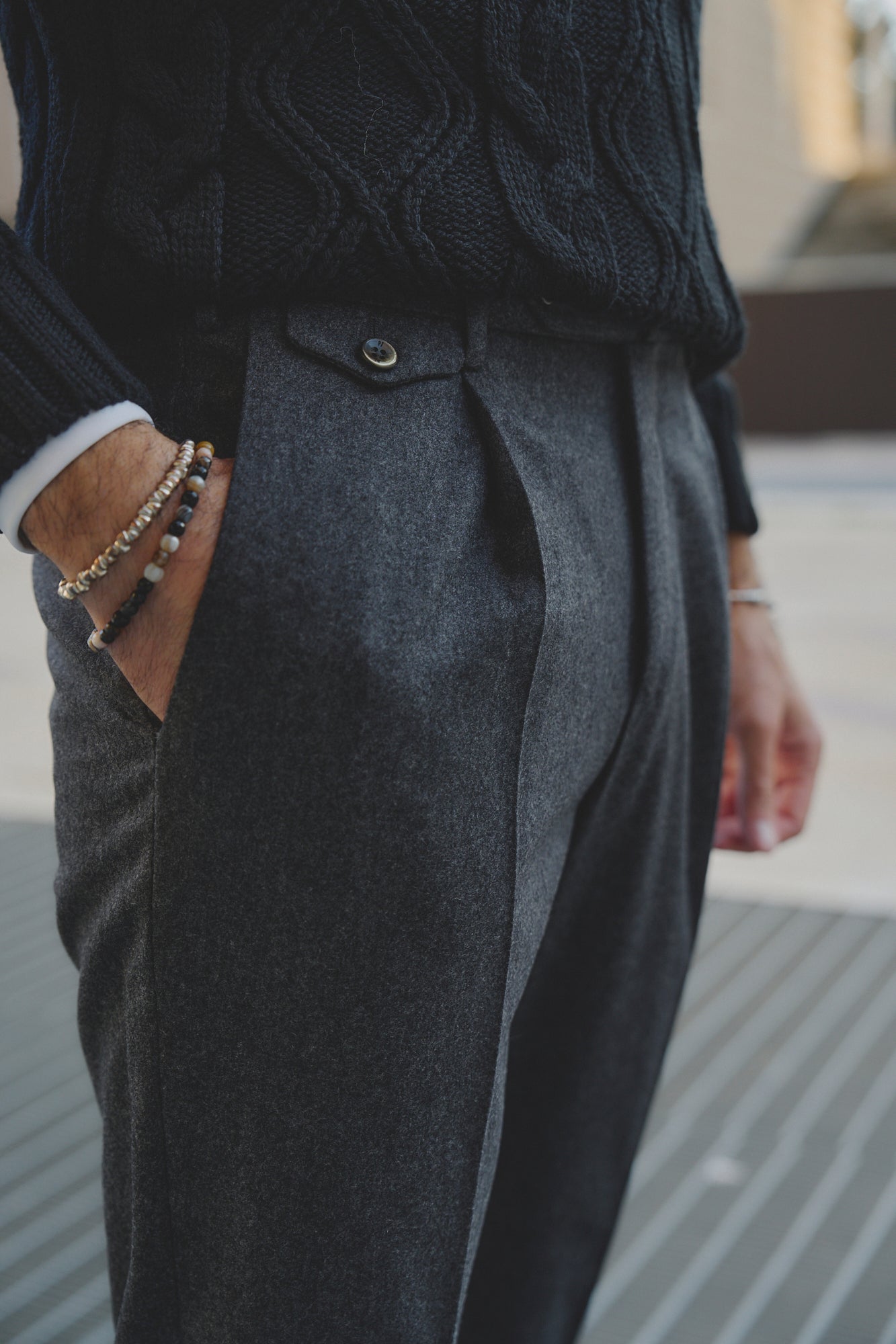 Pantaloni Pinces Flanella