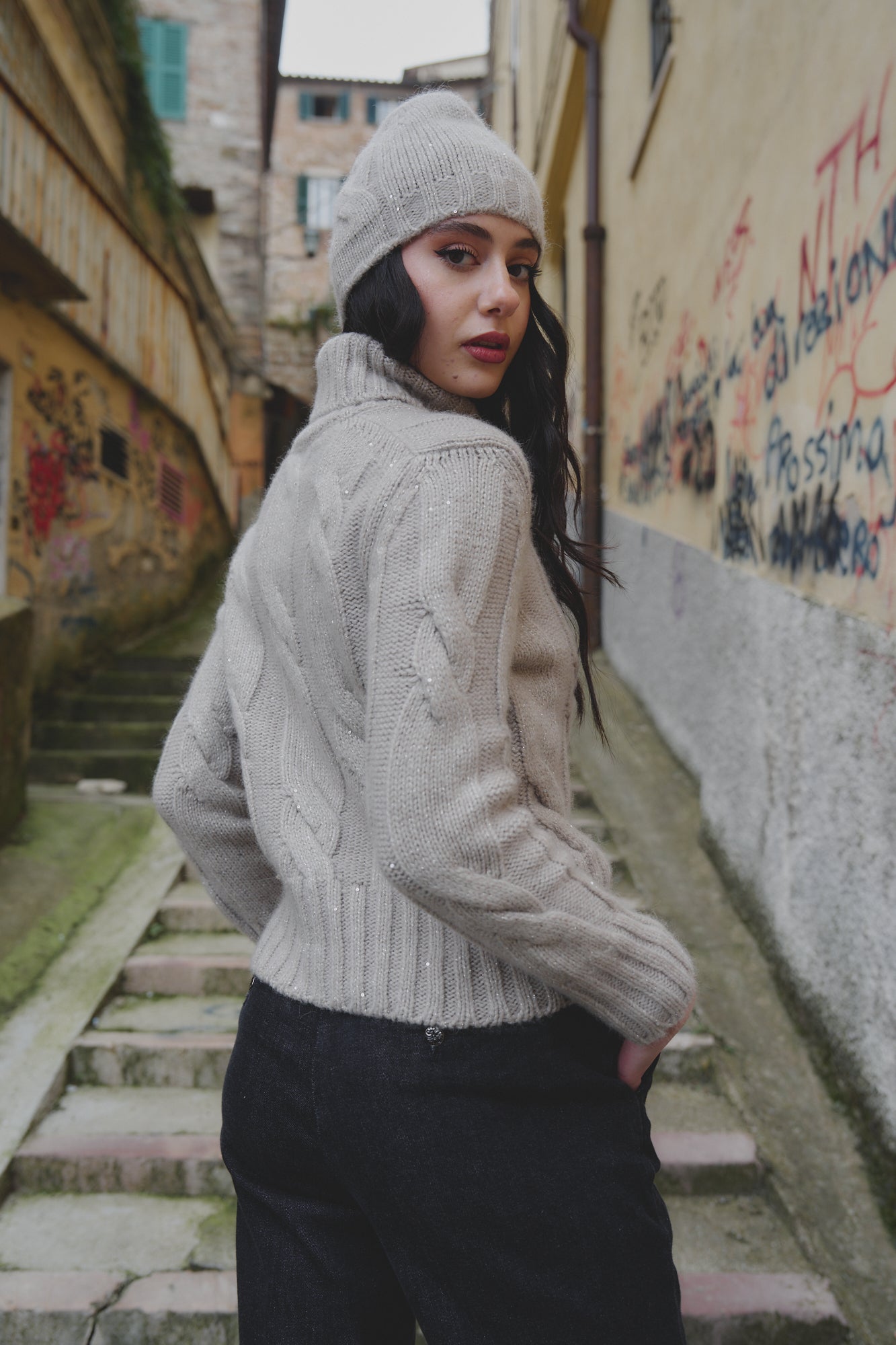 Maglia Dolcevita Trecce